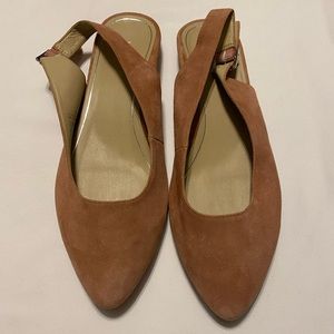 Vionic - Crystal Jade Womens Suede Pointed Toe Slingbacks Size 8 Dusty Pink